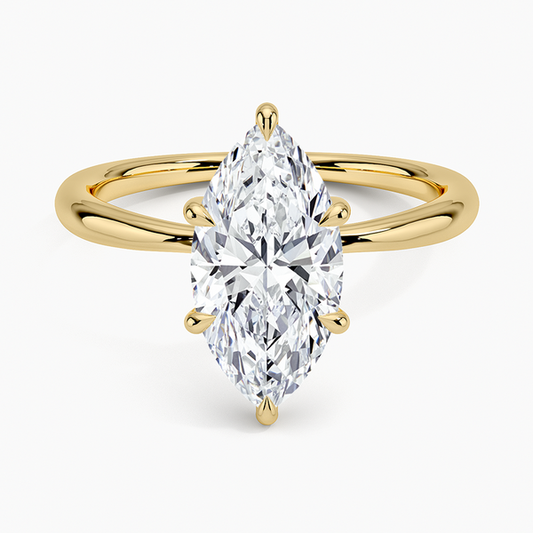 Freesia Solitaire 2mm Engagement Ring [Setting Only] - EC115 With 1.57 Carat Marquise Shape Lab Diamond