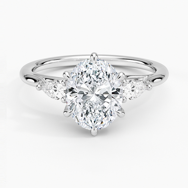 Delilah Three Stone Pear Diamond Engagement Ring  [Setting Only] - EC123O