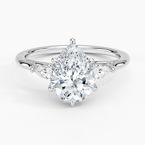 Delilah Three Stone Pear Diamond Engagement Ring  [Setting Only] - EC123P