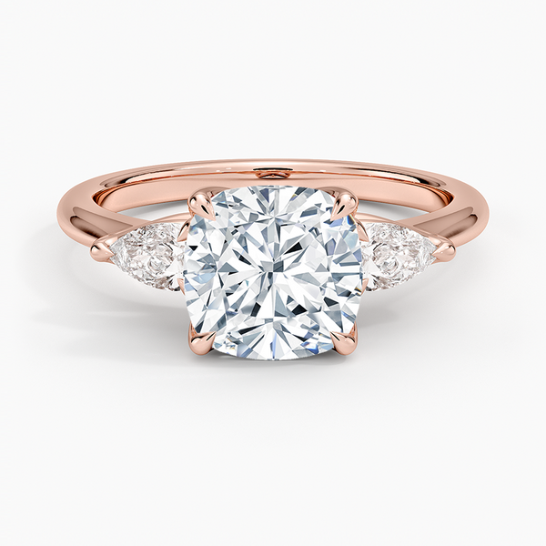 Fleur Three Stone Diamond Engagement Ring [Setting Only] - EC126C