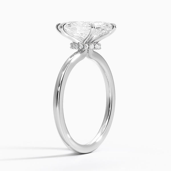 欖尖形秘密光環鑽石訂婚戒指【淨戒托】 - EC105M