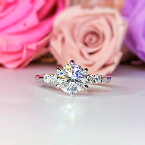合計1.17克拉/卡 培育鑽石襯石鑽石訂婚戒指 - LGR046