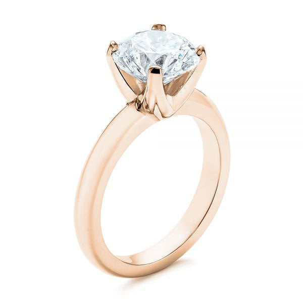 Knife Edge Solitaire Diamond Engagement Ring [Setting Only] - EC029 With 0.31 Carat Round Shape Natural Diamond