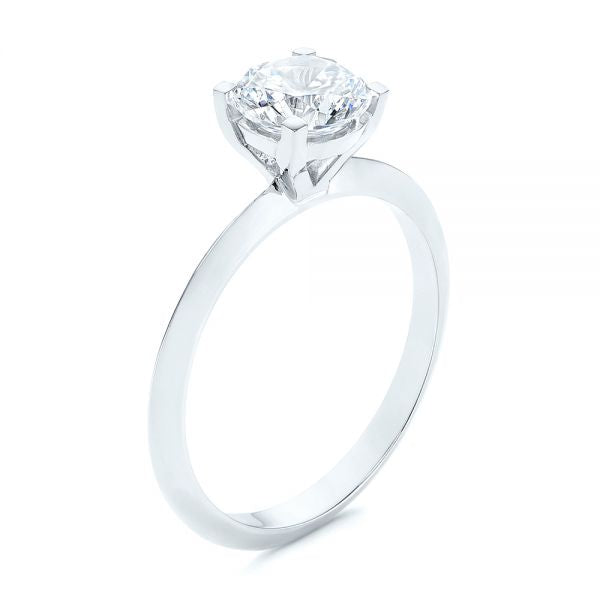 Knife Edge Solitaire Diamond Engagement Ring [Setting Only] - EC079 With 0.3 Carat Round Shape Natural Diamond