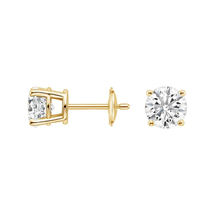 1.60CTW Four Prong Round Diamond Stud Earrings - SE015 - Roselle Jewelry