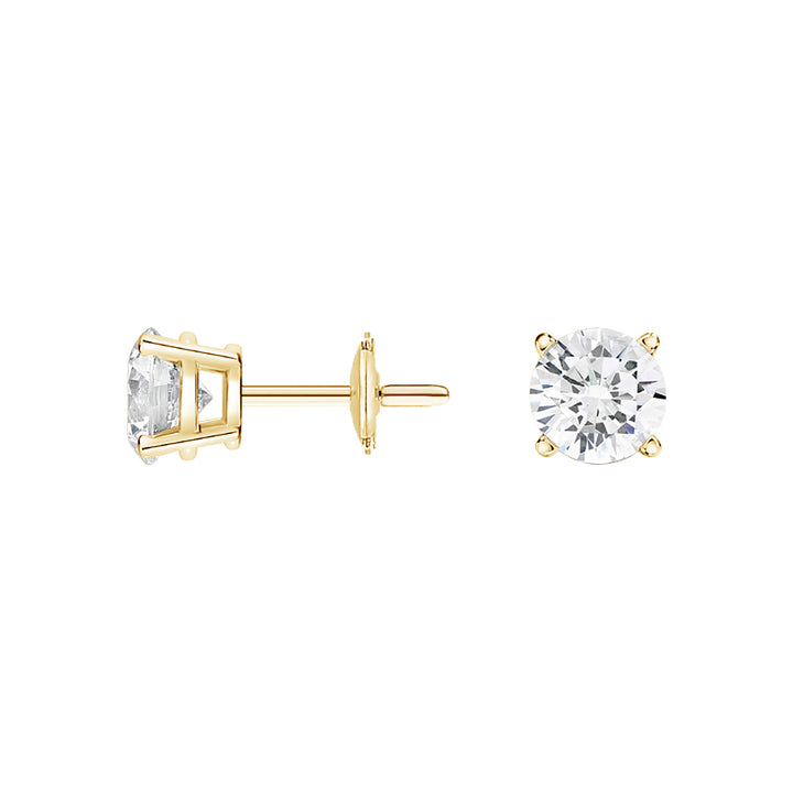 1.00CTW Four Prong Round Diamond Stud Earrings - SE014 - Roselle Jewelry