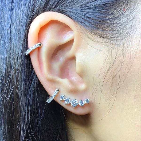 Clip Style Simple Hoop Earrings - RE7 - Roselle Jewelry