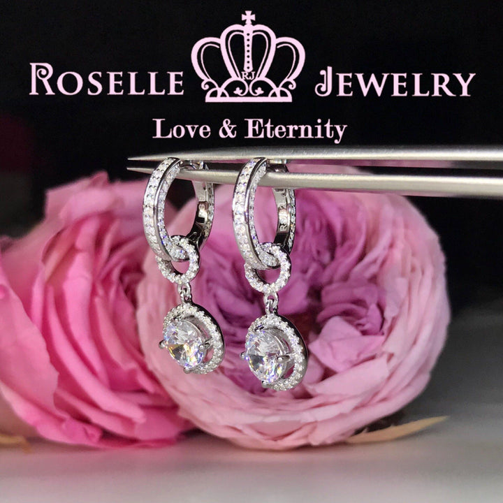 Detachable Hoop Drop Earrings - DE14 - Roselle Jewelry