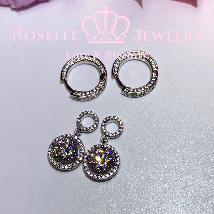 Detachable Hoop Drop Earrings - DE14 - Roselle Jewelry