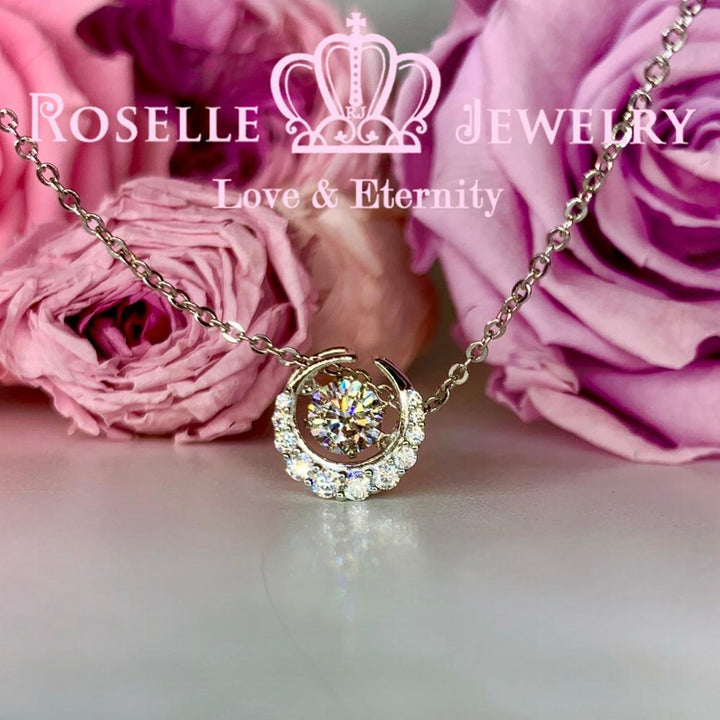 Moon Shape Dancing Stone Pendants - CD14 - Roselle Jewelry
