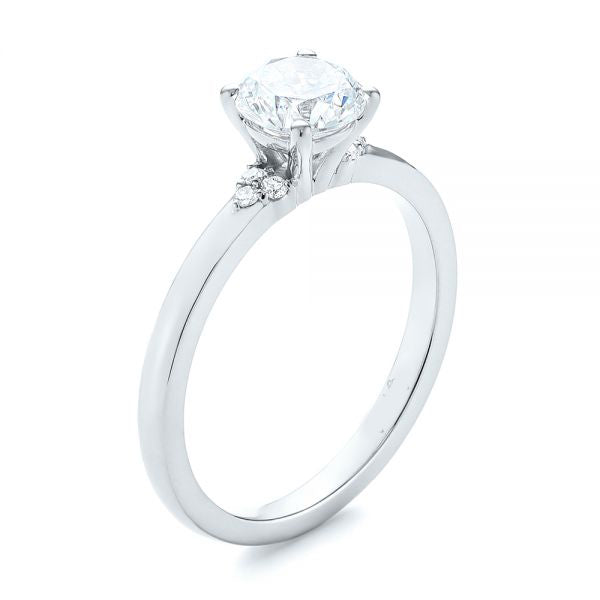 Minimalist Diamond Side Stone Engagement Ring [Setting Only] - EC081 - Roselle Jewelry