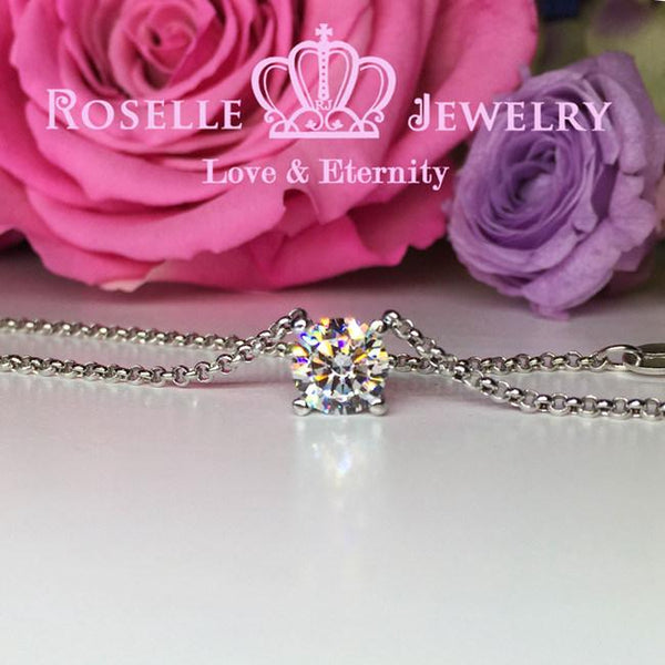 Four Prong Solitaire Necklaces - C2 - Roselle Jewelry
