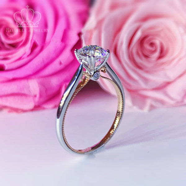 雙色復古襯石鑽石訂婚戒指【淨戒托】 - LGR040
