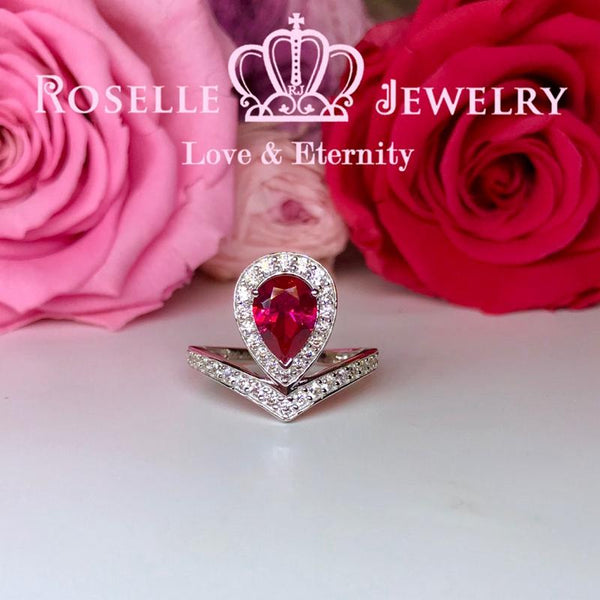 Pear Cut Crown Engagement Ring - VP5 - Roselle Jewelry