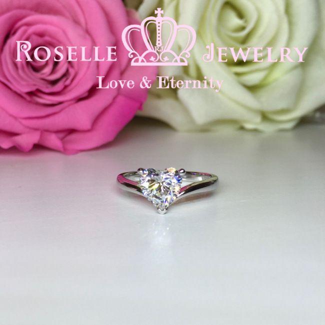 Heart Shape Solitaire Engagement Ring - T7A - Roselle Jewelry