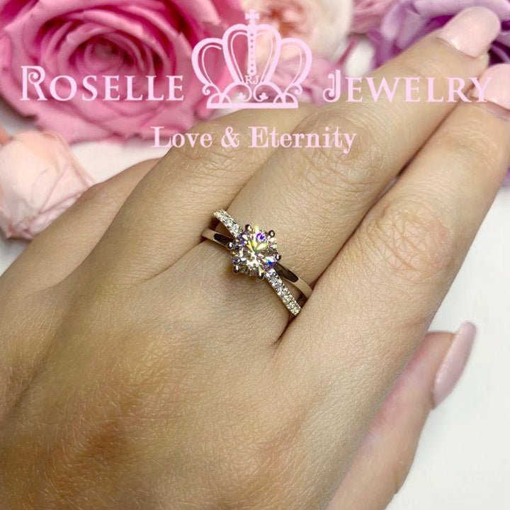 Four Prong Cross Engagement Ring - T48 - Roselle Jewelry