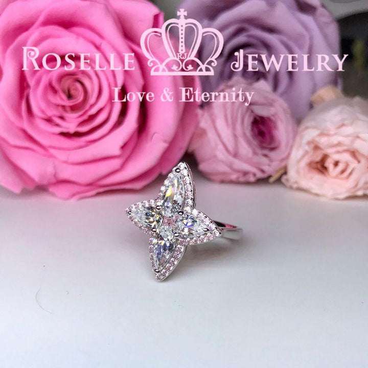 Pear Shape Pink Star Engagement Ring - TP2 - Roselle Jewelry